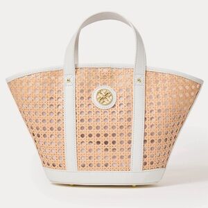 Lilly Pulitzer Wintour Cane Sand Bar & Resort White Mini Tote Bag